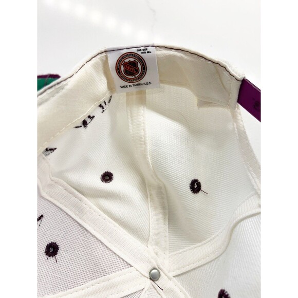 Vintage ANAHEIM MIGHTY DUCKS Logo Athletic SHARKTOOTH Snapback Hat NEW Old Stock - Picture 7 of 10